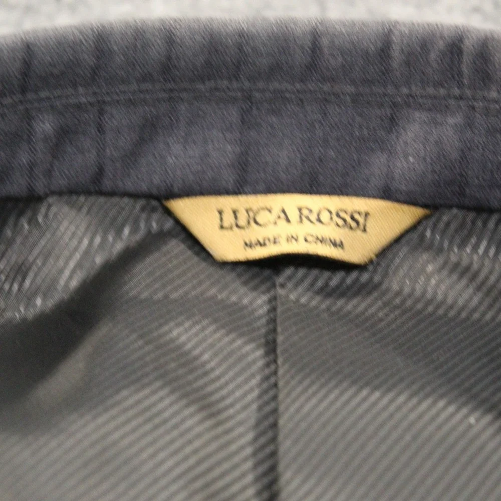 Luca Rossi Italia Mens Grey Pinstripe Suit Jacket Blazer 46L‎ Large Tall